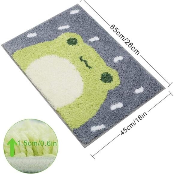 Bath Mat Cute Shower Rug, Luxury Shaggy High Absorbent and Anti Slip - Picture 3 of 8